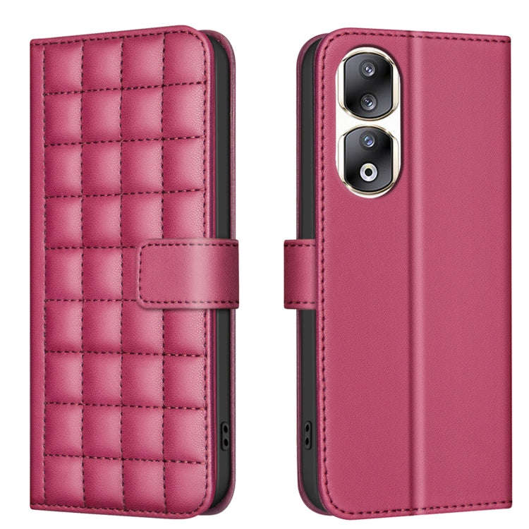 For Honor 90 Pro Square Texture Leather Phone Case(Red)