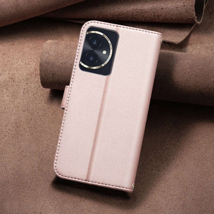 For Honor 100 Square Texture Leather Phone Case(Rose Gold)