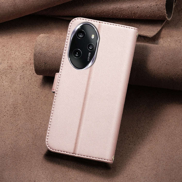 For Honor 100 Pro Square Texture Leather Phone Case(Rose Gold)