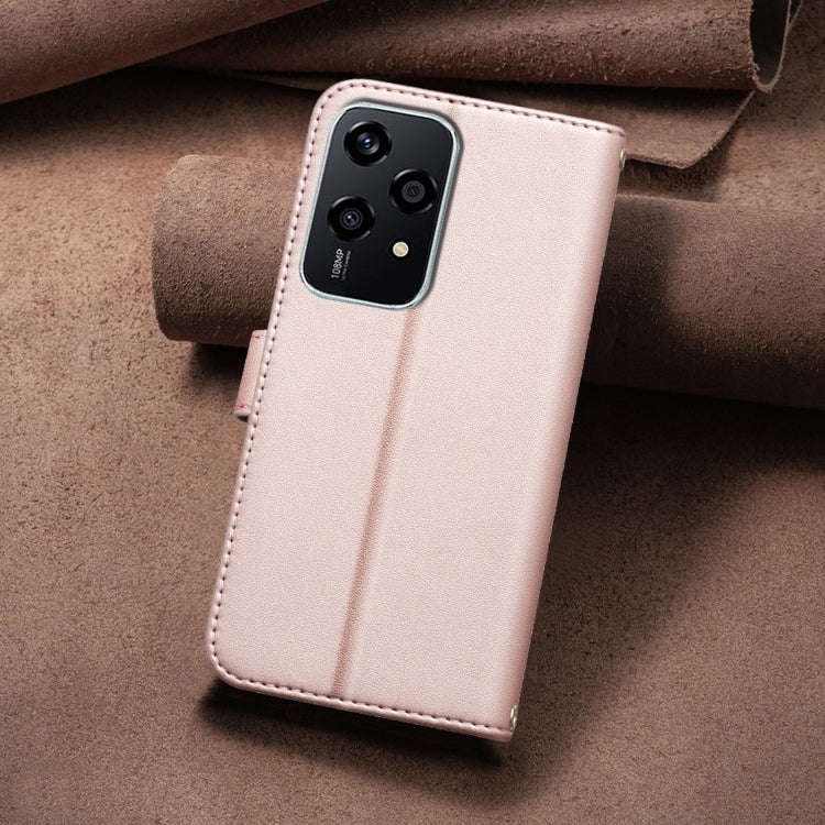 For Honor 200 Lite Global Square Texture Leather Phone Case(Rose Gold)
