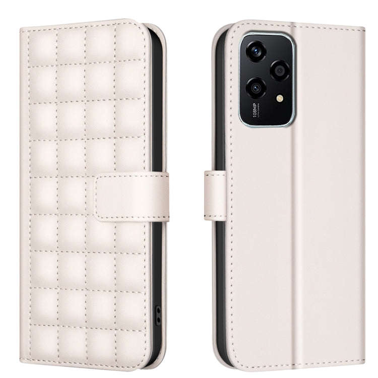 For Honor 200 Lite Global Square Texture Leather Phone Case(Beige)