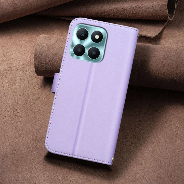 For Honor X6a Square Texture Leather Phone Case(Purple)