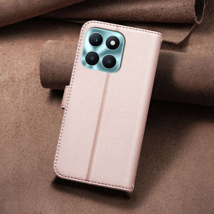 For Honor X6a Square Texture Leather Phone Case(Rose Gold)
