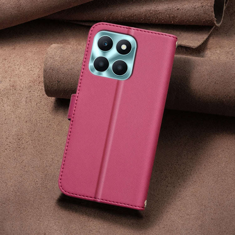 For Honor X6a Square Texture Leather Phone Case(Red)