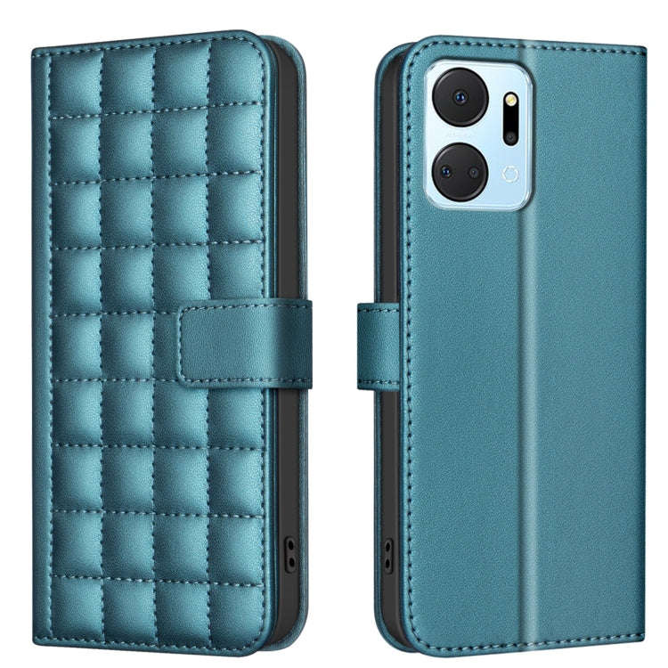 For Honor X7a Square Texture Leather Phone Case(Green)