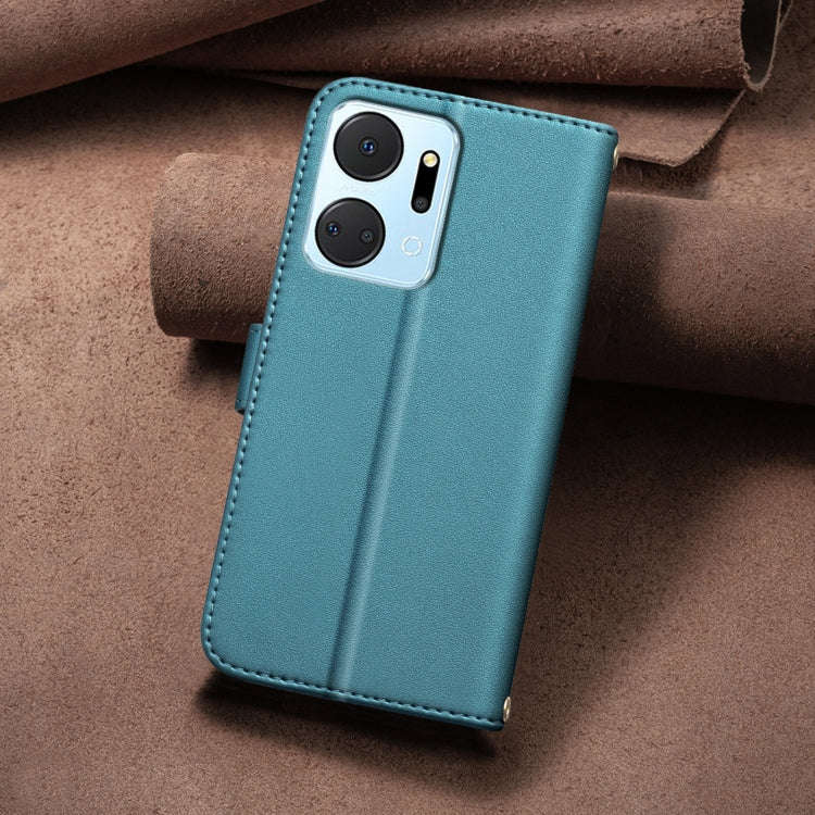 For Honor X7a Square Texture Leather Phone Case(Green)