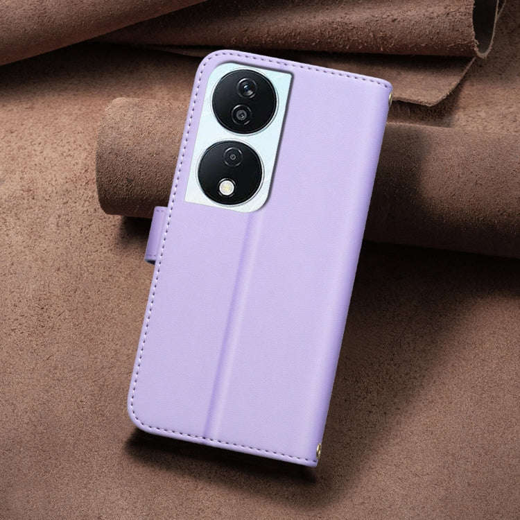 For Honor X7b Square Texture Leather Phone Case(Purple)