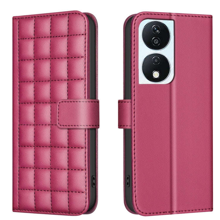 For Honor X7b Square Texture Leather Phone Case(Red)
