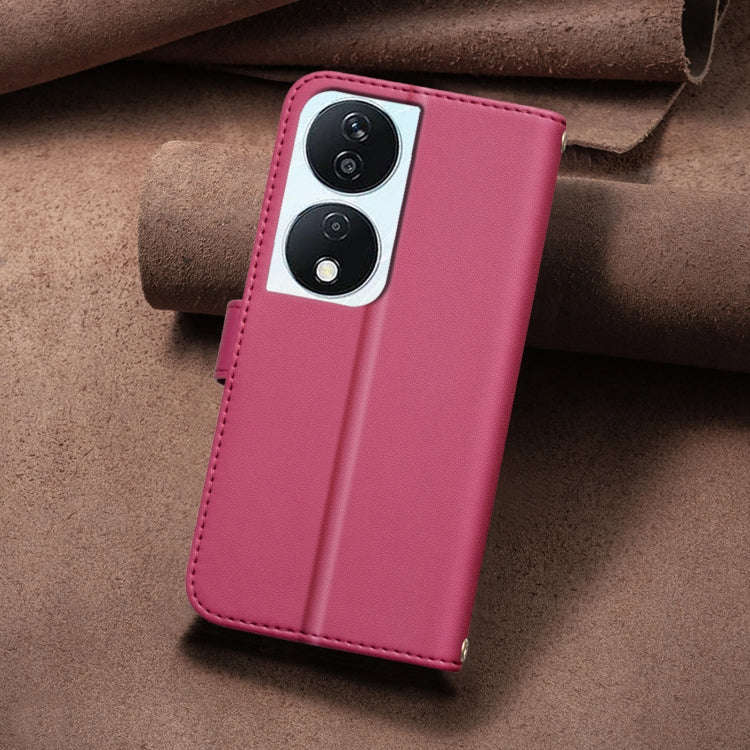 For Honor X7b Square Texture Leather Phone Case(Red)