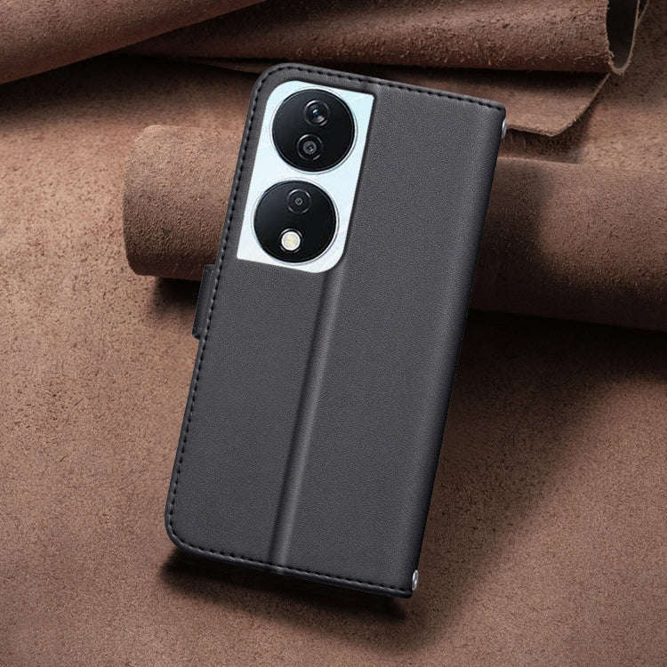For Honor X7b Square Texture Leather Phone Case(Black)
