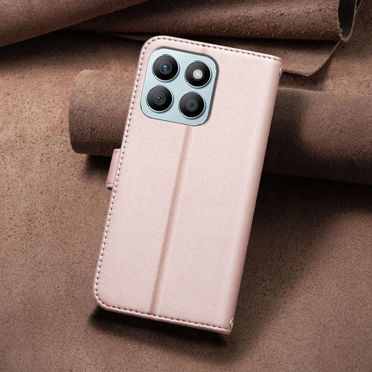 For Honor X8b Square Texture Leather Phone Case(Rose Gold)