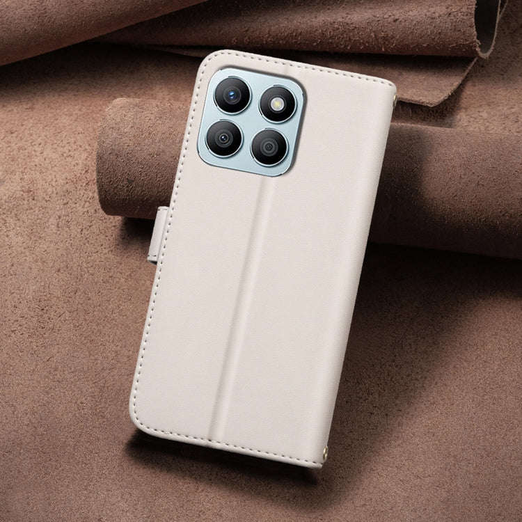 For Honor X8b Square Texture Leather Phone Case(Beige)