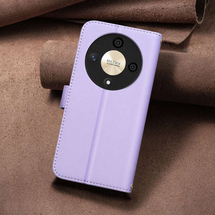 For Honor X9b / Magic6 Lite Square Texture Leather Phone Case(Purple)