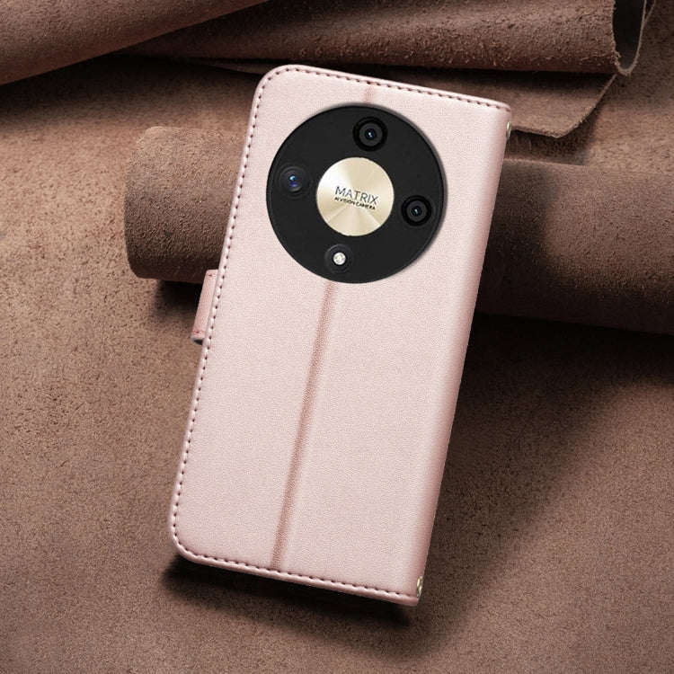 For Honor X9b / Magic6 Lite Square Texture Leather Phone Case(Rose Gold)