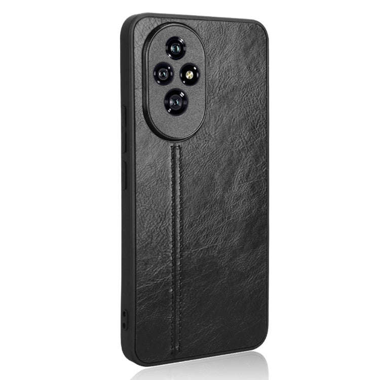 For Honor 200 Pro Cow Pattern Sewing Card Bag Phone Case(Black)