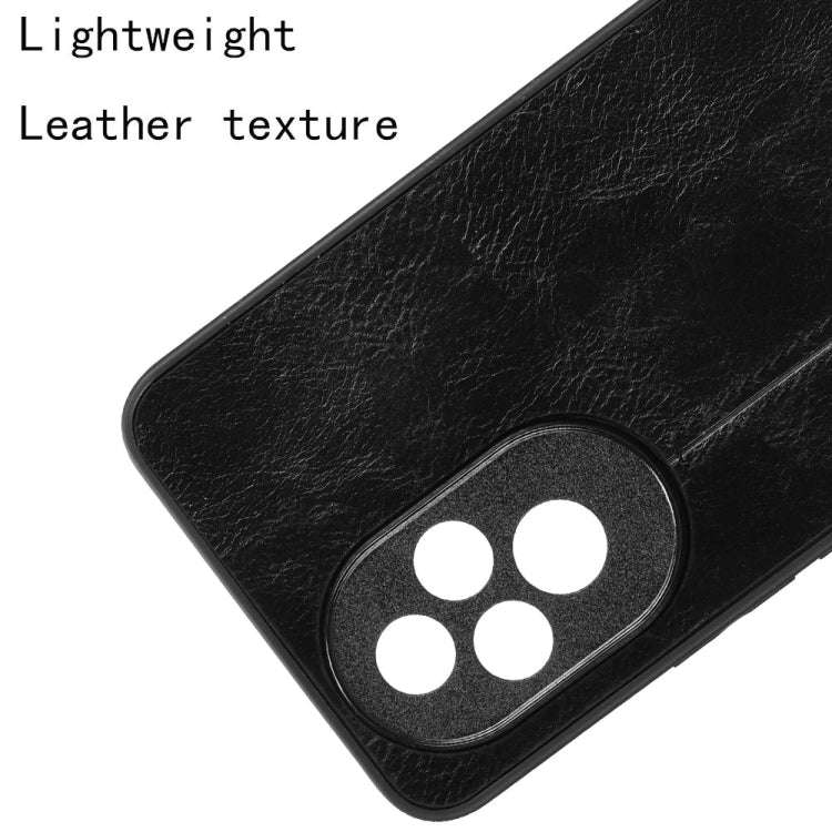 For Honor 200 Pro Cow Pattern Sewing Card Bag Phone Case(Black)