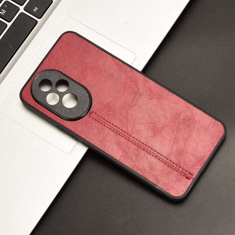For Honor 200 Pro Cow Pattern Sewing Card Bag Phone Case(Red)