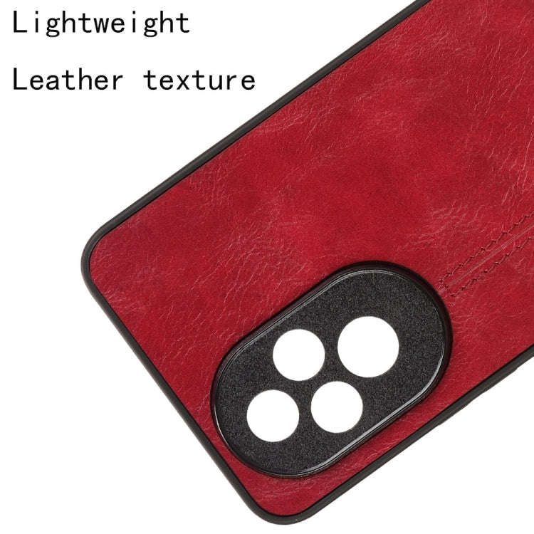 For Honor 200 Pro Cow Pattern Sewing Card Bag Phone Case(Red)