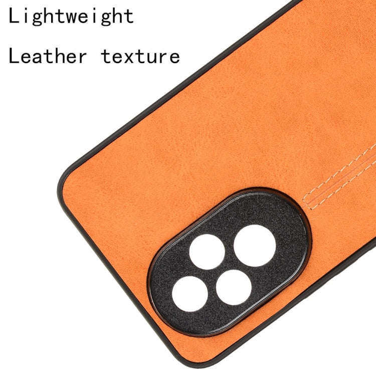 For Honor 200 Pro Cow Pattern Sewing Card Bag Phone Case(Orange)