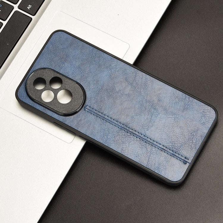 For Honor 200 Pro Cow Pattern Sewing Card Bag Phone Case(Blue)