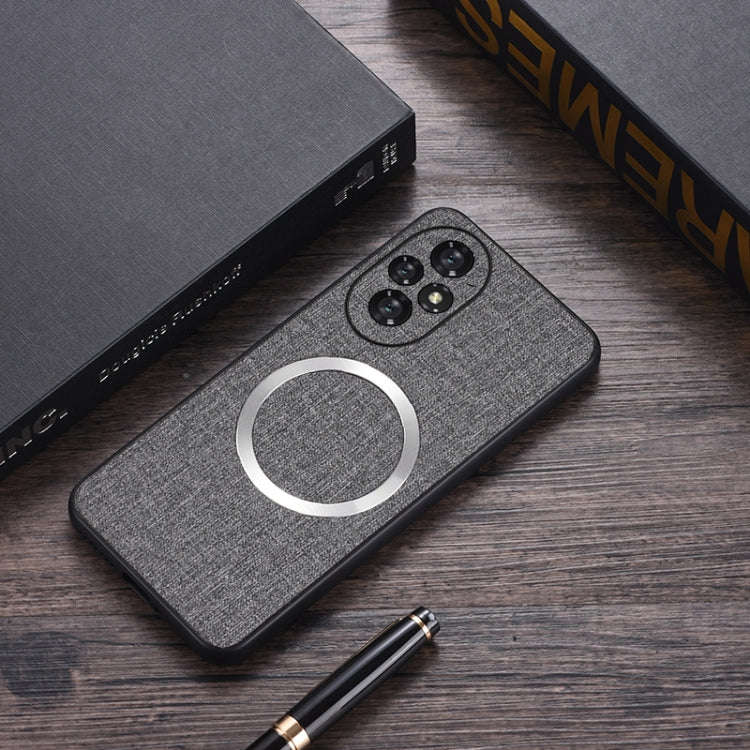 For Honor 200 CD Magsafe Magnetic Cloth Texture Phone Case(Grey)