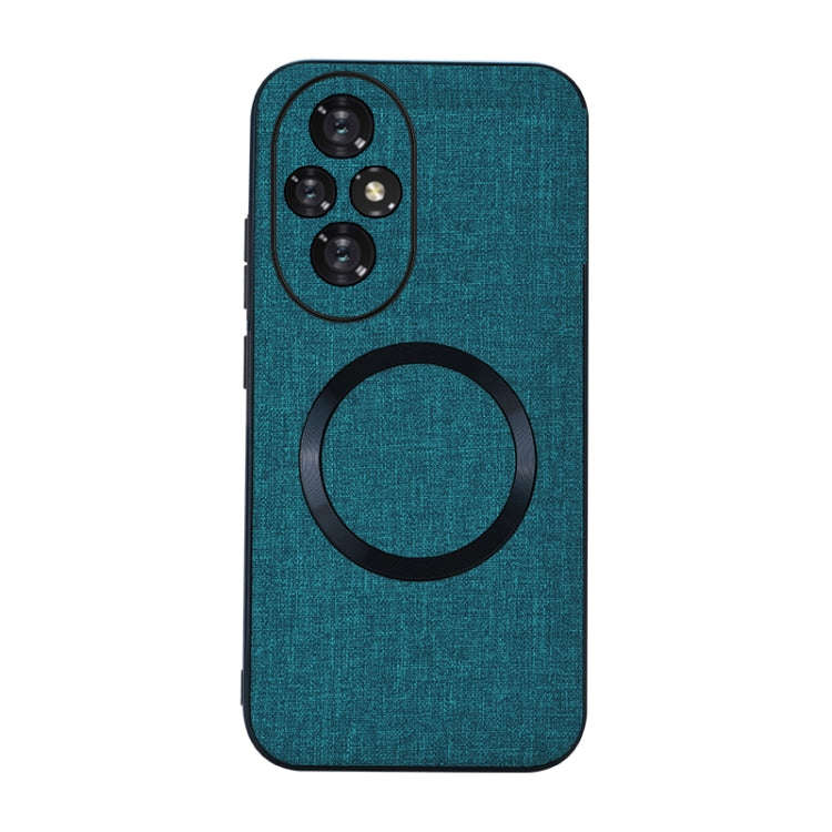 For Honor 200 CD Magsafe Magnetic Cloth Texture Phone Case(Dark Green)