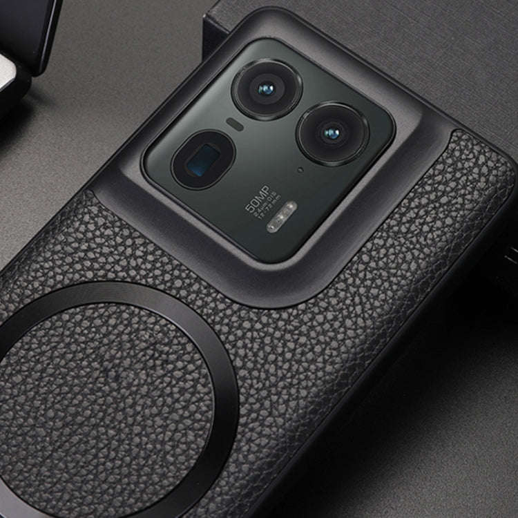 For Motorola Moto X50 Ultra CD Magsafe Magnetic Litchi Texture Phone Case(Black)