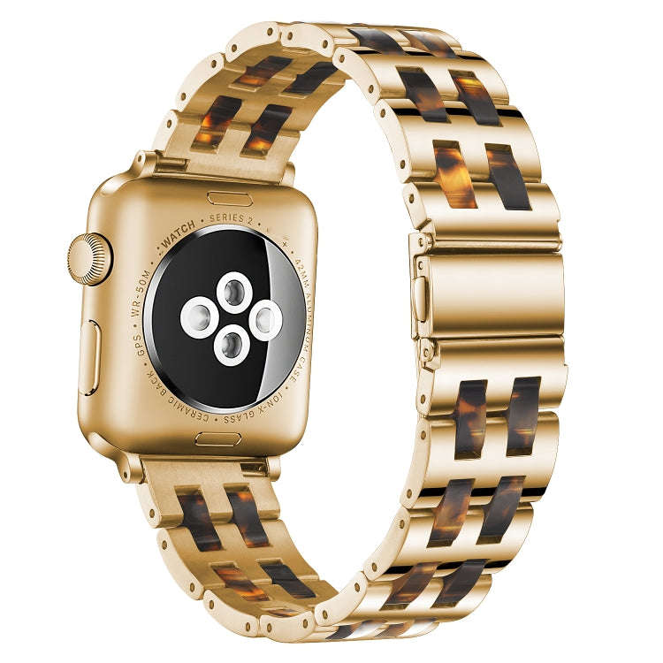 For Apple Watch 5 & 4 44mm / 3 & 2 & 1 42mm Stainless Steel + Resin Watch Band(Hawksbill)