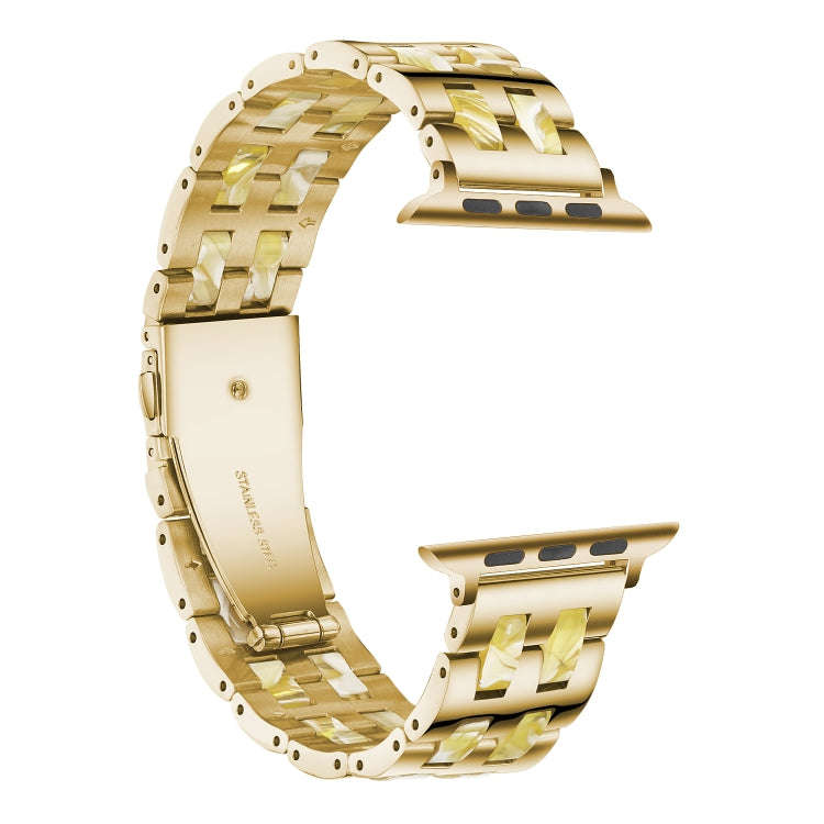 For Apple Watch 5 & 4 44mm / 3 & 2 & 1 42mm Stainless Steel + Resin Watch Band(Beeswax)