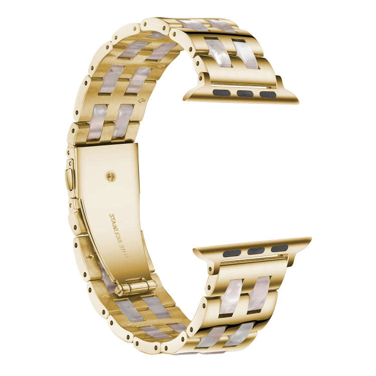 For Apple Watch Series 8&7 41mm / SE 2&6&SE&5&4 40mm / 3&2&1 38mm Stainless Steel + Resin Watch B...