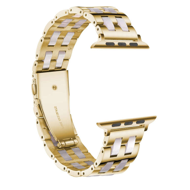 For Apple Watch Series 8&7 41mm / SE 2&6&SE&5&4 40mm / 3&2&1 38mm Stainless Steel + Resin Watch B...