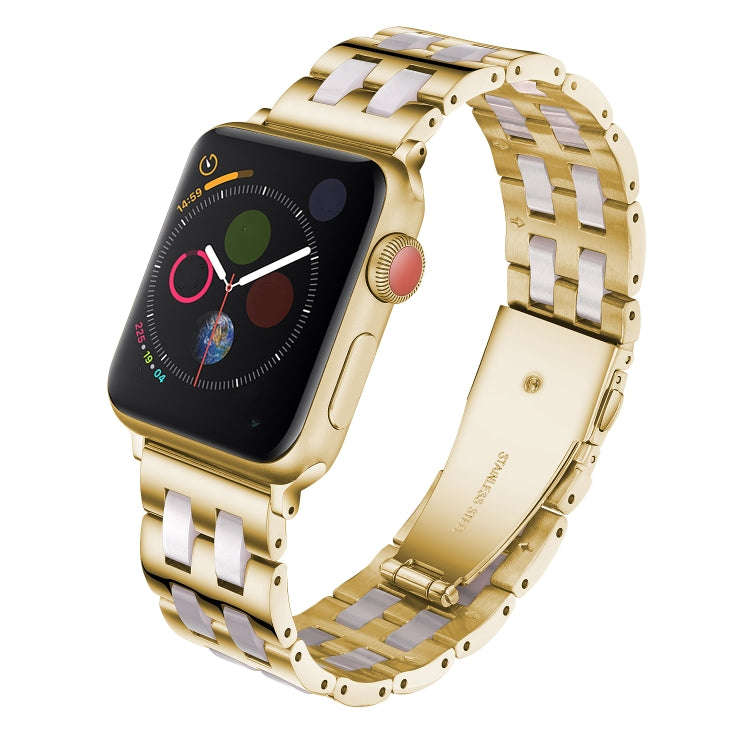 For Apple Watch Series 8&7 41mm / SE 2&6&SE&5&4 40mm / 3&2&1 38mm Stainless Steel + Resin Watch B...