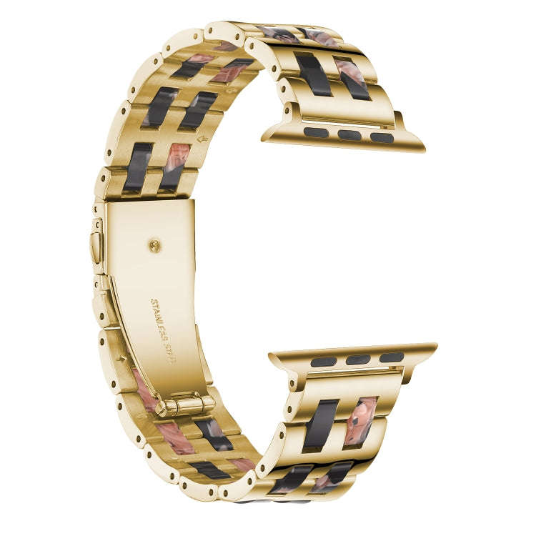 For Apple Watch Series 8&7 41mm / SE 2&6&SE&5&4 40mm / 3&2&1 38mm Stainless Steel + Resin Watch B...