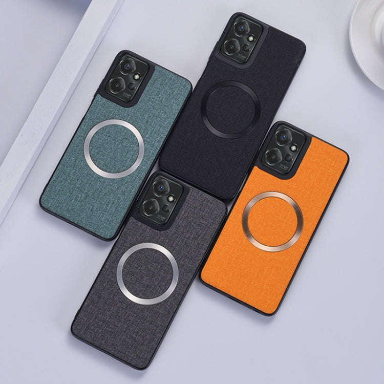For Motorola Moto G 5G 2024 CD Magsafe Magnetic Cloth Texture Phone Case(Black)