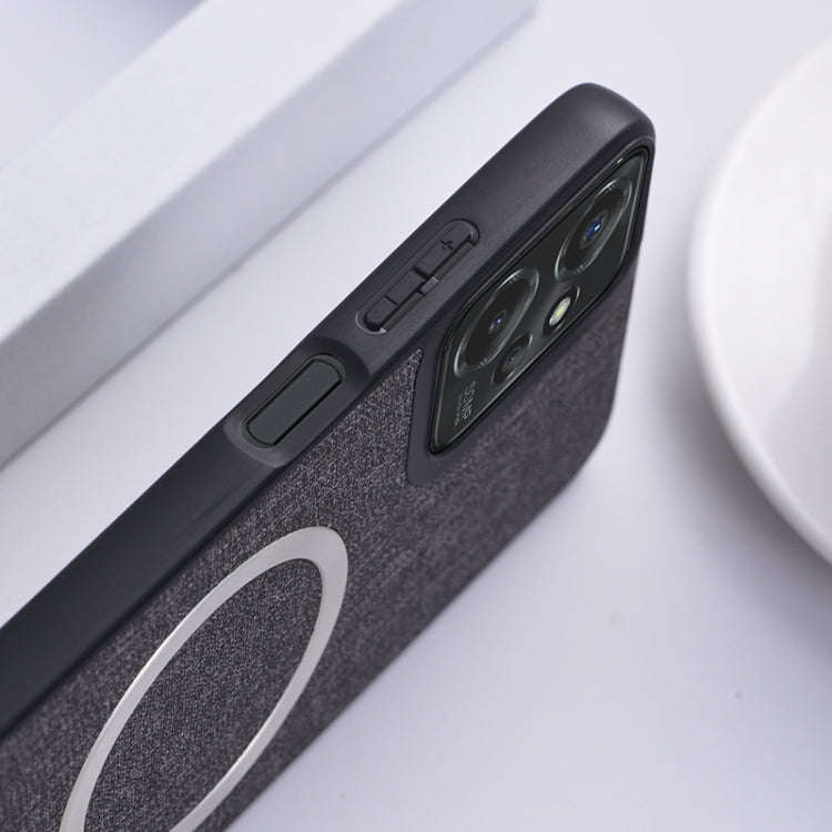 For Motorola Moto G 5G 2024 CD Magsafe Magnetic Cloth Texture Phone Case(Black)