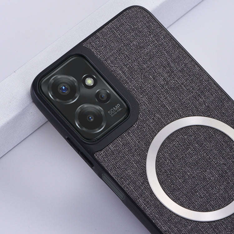 For Motorola Moto G 5G 2024 CD Magsafe Magnetic Cloth Texture Phone Case(Grey)
