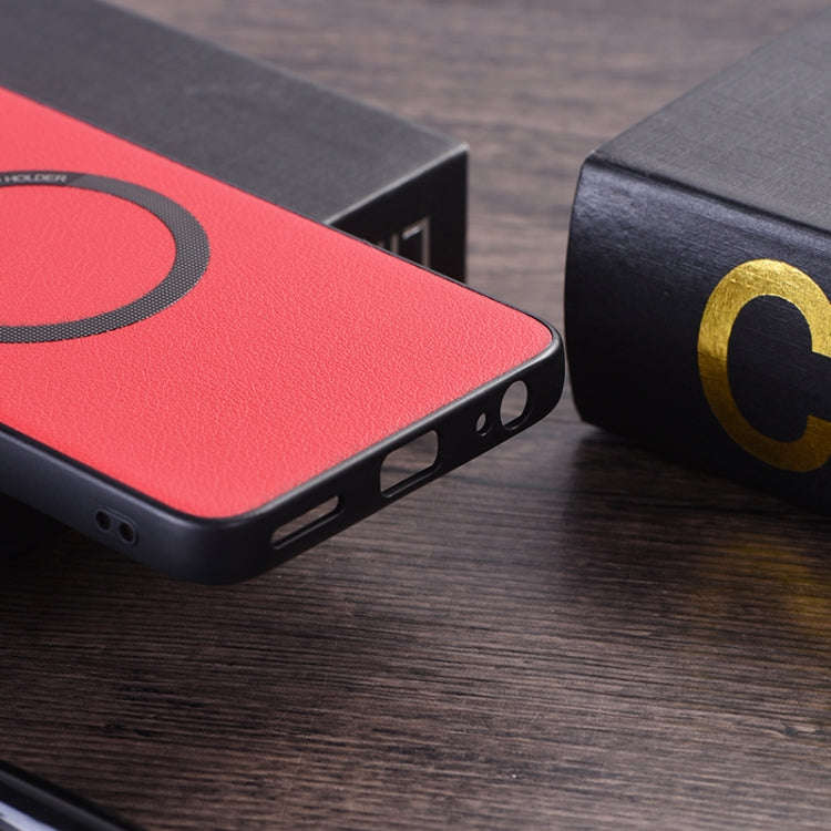 For Motorola Moto G 5G 2024 PU MagSafe Magnetic Phone Case(Red)