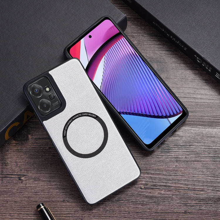For Motorola Moto G 5G 2024 PU MagSafe Magnetic Phone Case(White)