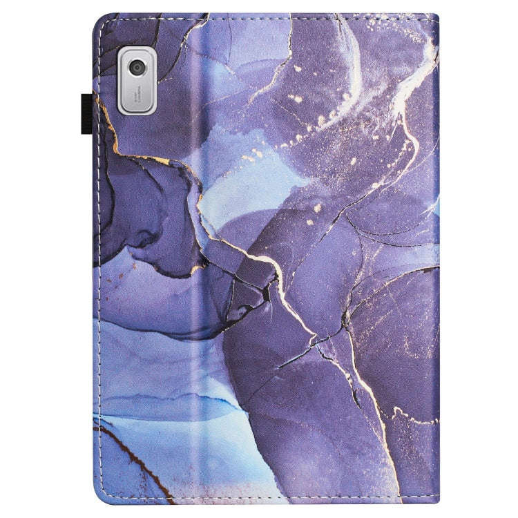 For Lenovo Tab M9 TB-310FU Marble Litchi Leather Smart Tablet Case(Grey)