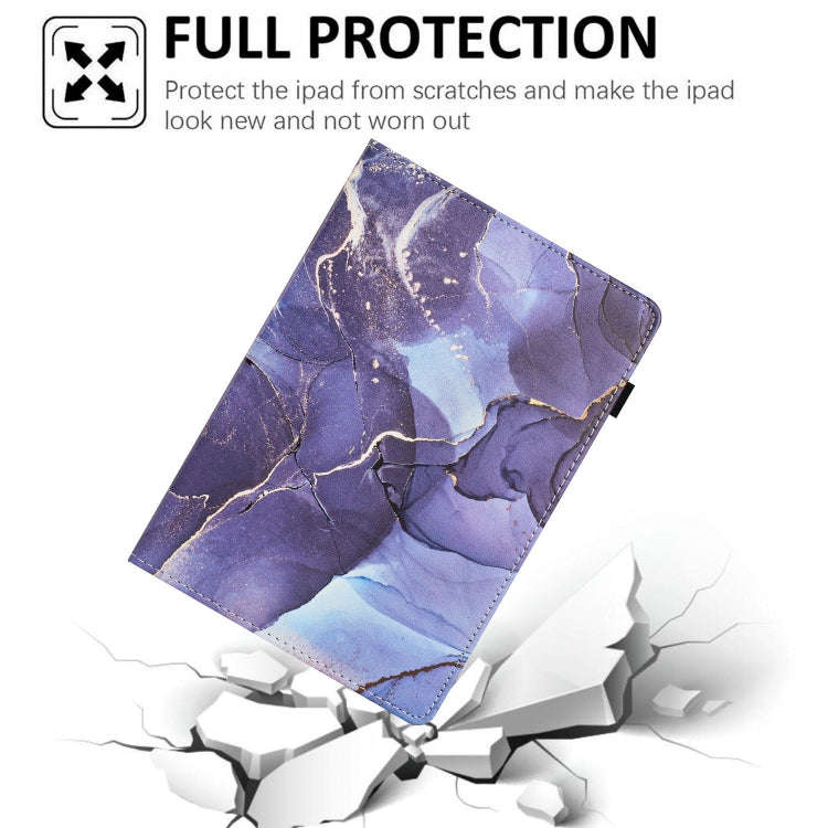 For Lenovo Tab M9 TB-310FU Marble Litchi Leather Smart Tablet Case(Grey)