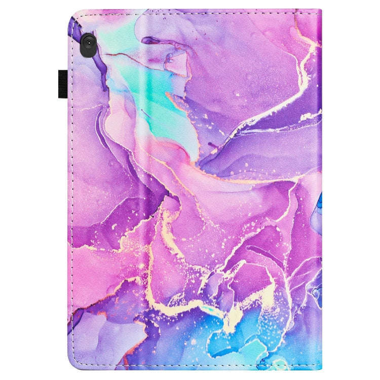 For Lenovo Tab M10 X605 / X505 Marble Litchi Leather Smart Tablet Case(Purple)