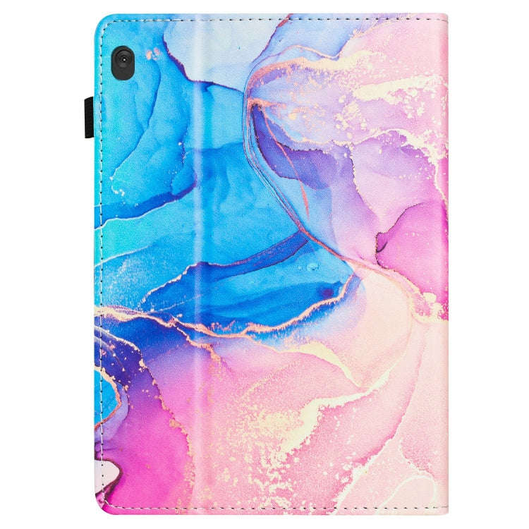 For Lenovo Tab M10 X605 / X505 Marble Litchi Leather Smart Tablet Case(Pink Blue)