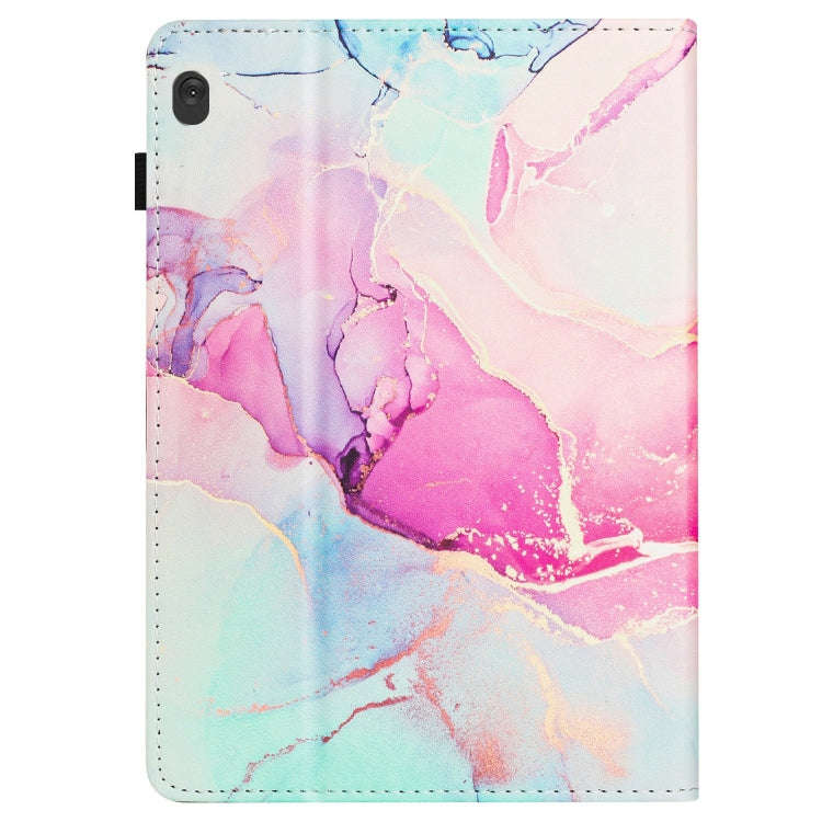 For Lenovo Tab M10 X605 / X505 Marble Litchi Leather Smart Tablet Case(Pink)