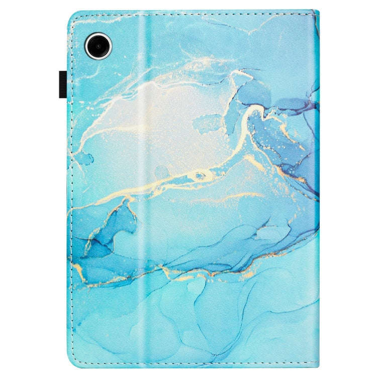 For Lenovo Tab M10 Plus 3rd Gen Marble Litchi Leather Smart Tablet Case(Green)