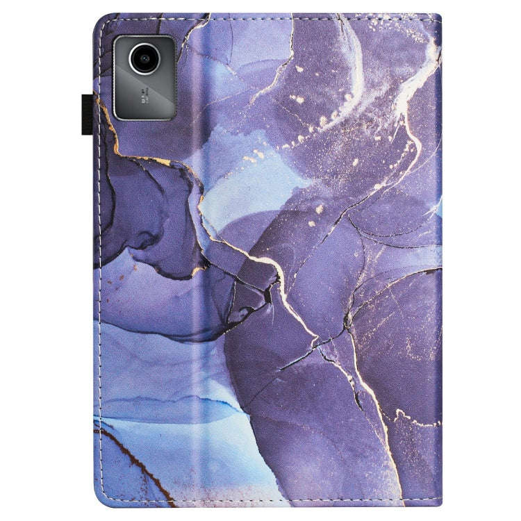 For Lenovo Tab M11/ Xiaoxin Pad 11 2024 Marble Litchi Leather Smart Tablet Case(Grey)