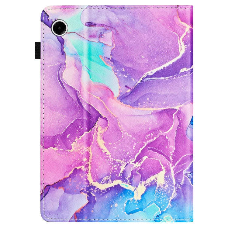 For Lenovo Tab M10 Plus X606F Marble Litchi Leather Smart Tablet Case(Purple)