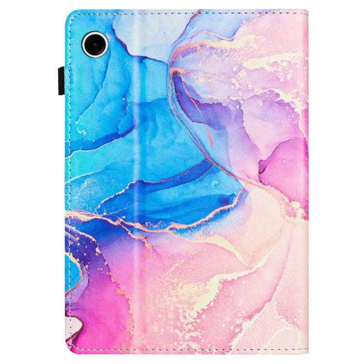 For Lenovo Tab M10 Plus X606F Marble Litchi Leather Smart Tablet Case(Pink Blue)