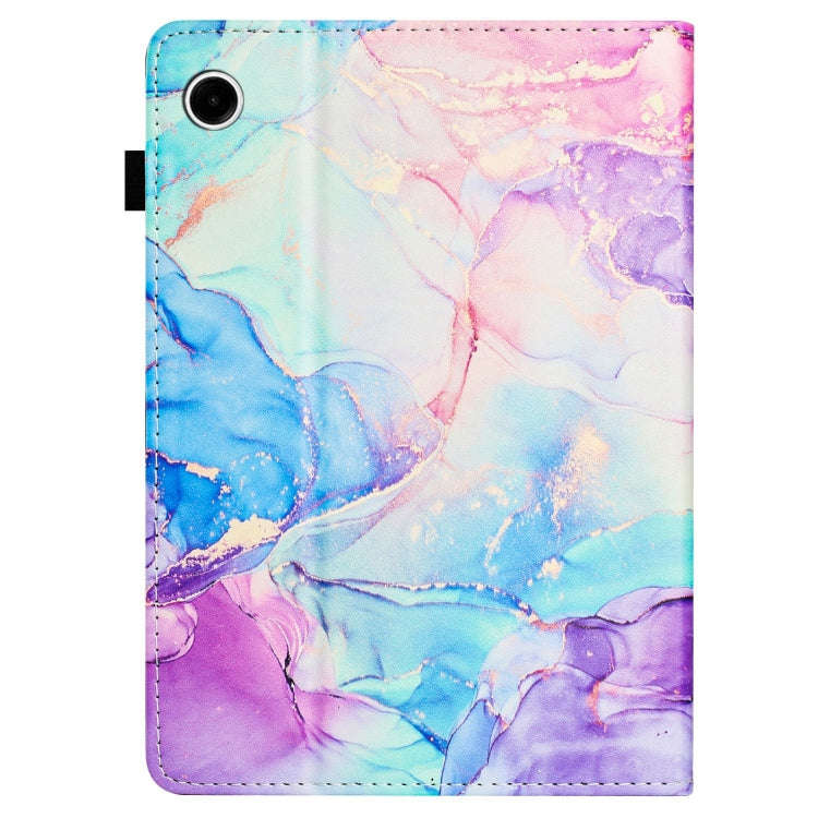 For Lenovo Tab M10 Plus X606F Marble Litchi Leather Smart Tablet Case(Purple Blue)