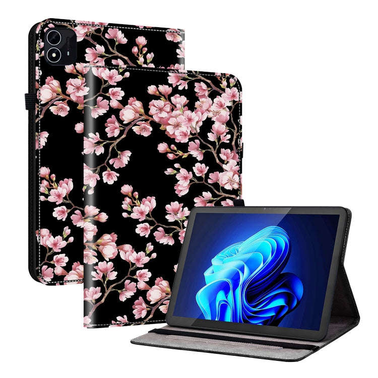For itel Pad One 10.1 Crystal Texture Painted Leather Smart Tablet Case(Plum Bossom)