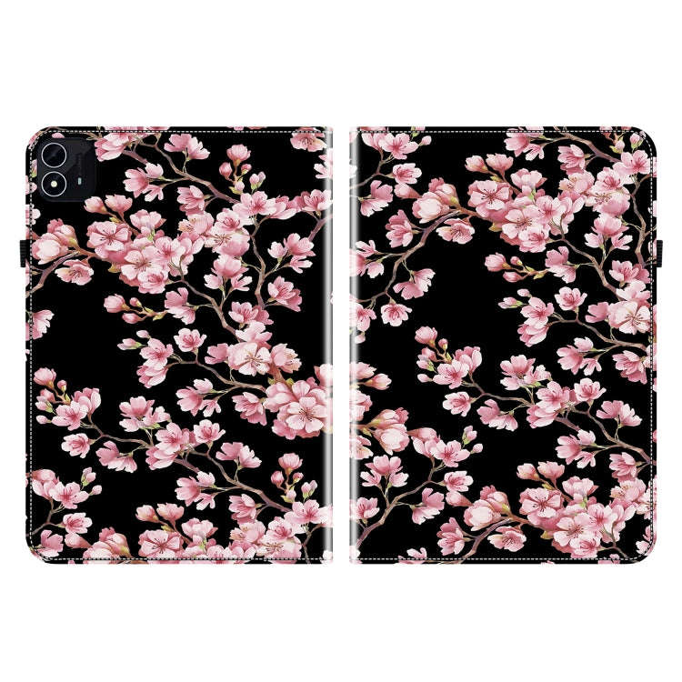 For itel Pad One 10.1 Crystal Texture Painted Leather Smart Tablet Case(Plum Bossom)